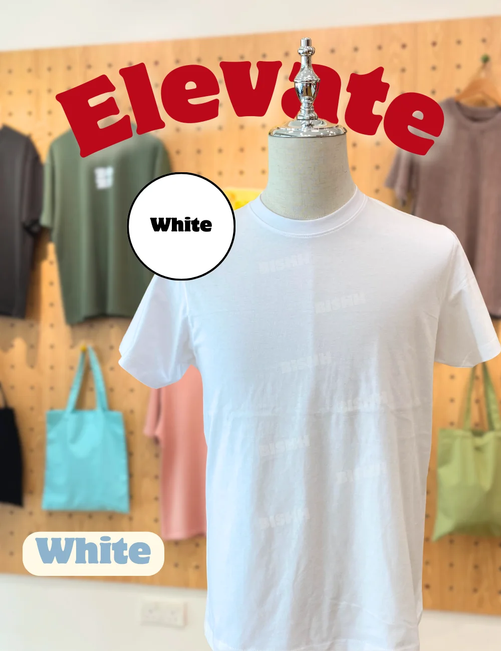 Elevate Cotton Roundneck Tee in White