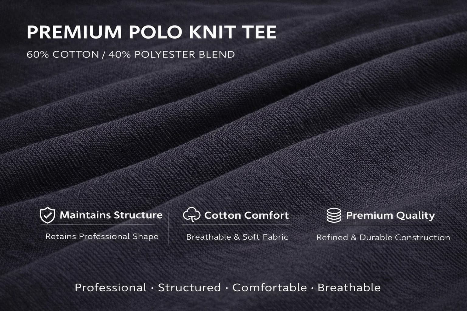 Premium Knit Polo Long Sleeve Tee