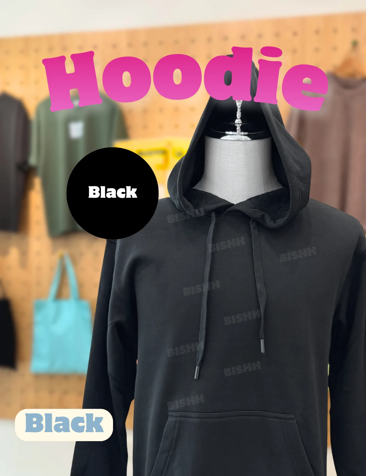Premium Fleeceknit Hoodie in Black