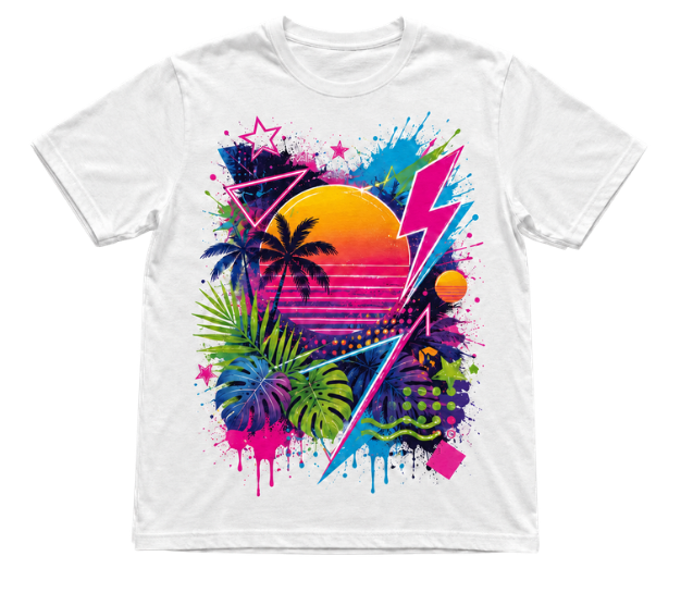 Same design printed on a tee, slightly softer (CMYK)