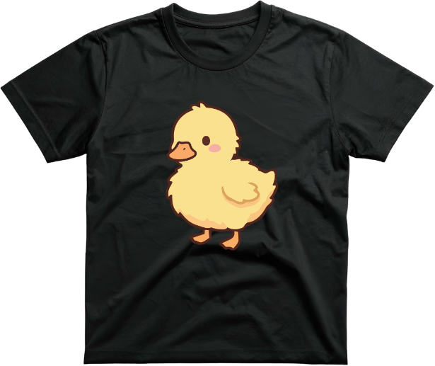 Tee print with crisp solid edges like a sticker