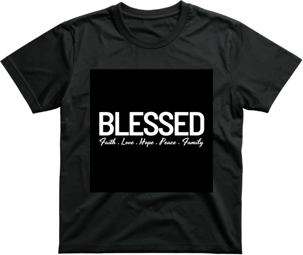 Tee print with a solid background block behind the design